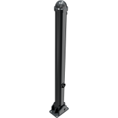 Ornamental bollard | Series 477B | � 76 mm | foldable, self-engaging lockto be fixed by plugs, with base plate 100 x 150 mm | with triangular locking mechanism acc. with DIN 3223 | without eyelet